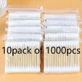 2000/1000pcs Double-Headed Wooden Cotton Swabs Unscented for Makeup Removal And Ear Cleaning.