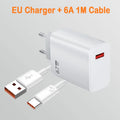 67W USB Charger Fast Charging Charger Quick Charge 6A Type C Cable For Xiaomi POCO iPhone EU/US/UK Plug Standard Charger Adapter