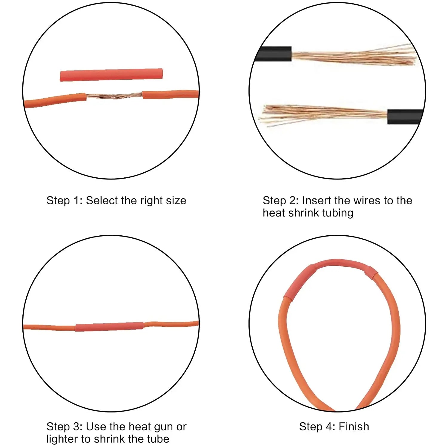 127-750pcs Heat-shrink Tubing Thermoresistant Tube Heat Shrink Wrapping Kit Electrical Connection Wire Cable Insulation Sleeving