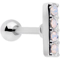 16G 5/16 White Faux Opal Quartet Cartilage Tragus Earring