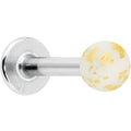 16G 5/16 Matte White Splatter Pattern Labret Monroe Tragus