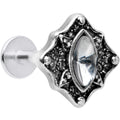 16G 5/16 Clear Gem Retro Rhombus Labret Monroe Tragus
