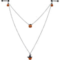 14G 9/16 Black Witchy Pumpkin Halloween Double Nipple Chain