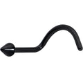 20G 1/4 Black ASTM F-136 Implant Grade Titanium Cone End Left Side Nose Screw