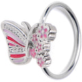 20G 5/16 Flowery Butterfly Pink Nose Hoop