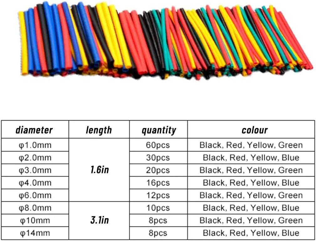 127-750pcs Heat-shrink Tubing Thermoresistant Tube Heat Shrink Wrapping Kit Electrical Connection Wire Cable Insulation Sleeving
