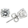 0W173 - Rhodium 925 Sterling Silver Earrings with AAA Grade CZ in Clear