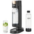 Sparkling Water Maker, Soda Maker Machine for Home Carbonating, Seltzer Water Starter Kit with 2 BPA-free 1L PET Bottles, Compatible with Mainstream Screw-in 60L CO2 Cylinder(NOT Included) Black